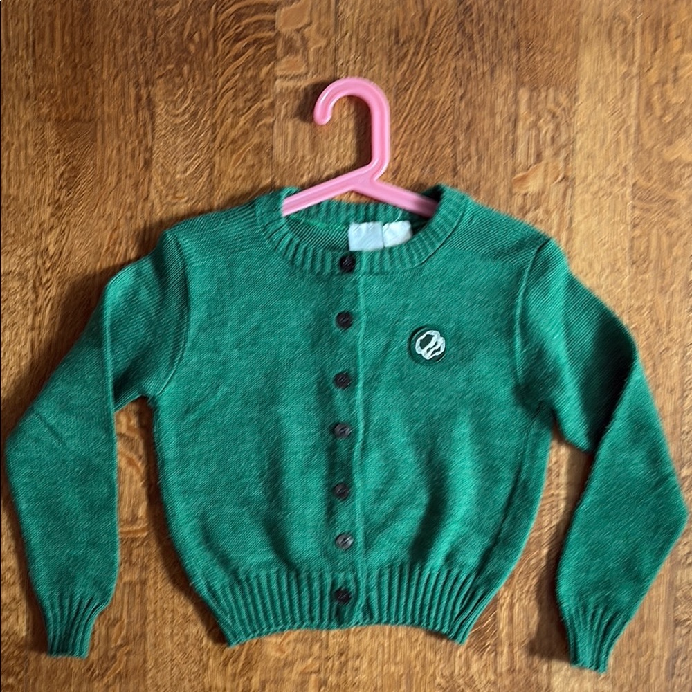 Vintage Girl Scout Green Cardigan